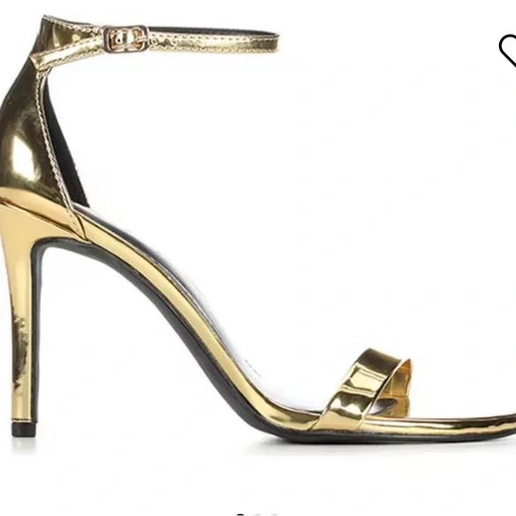 Madden Girl Metallic Gold Ankle Strap Heels Sz 8.5 M - Picture 2 of 14